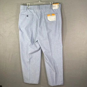 Savane Herren 36x32 himmelblau strukturiert Leinenmischung Anzughose permanente Falte Neu mit Etikett - Bild 1 von 5