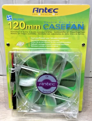 Antec Pro Series 120mm Double ball bearing case fan 3 pin connector 4 pin adapt - Image 1 of 3