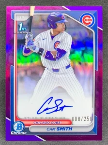 2024 Bowman Chrome CAM SMITH Astros Prospect Purple Refractor 1st Auto SP /250 - Picture 1 of 2