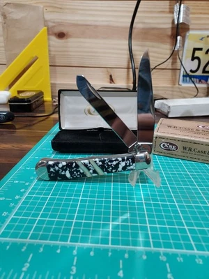 2006 Case XX EX254 черно-белая яшма полный размер 4-1/8" траппер, жемчужная инкрустация - Изображение 1 из 4