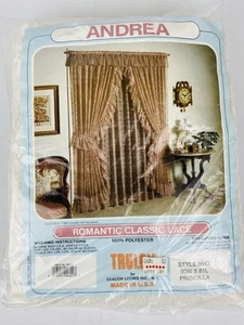 Vintage Sheer Lace Curtains 90”w X 81”L Beige/ Ivory/ Sealed TRULON USA Made  - Picture 1 of 5