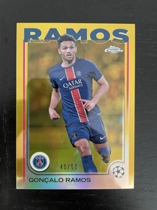 2024-25 Topps Chrome UCC Goncalo Ramos Gold Refractor /50 Paris Saint-Germain - Bild 1 von 2