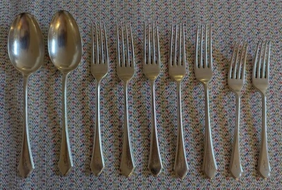 Plato de plata Mappin & Webb Princes cubiertos Pembury mono NCL 9 piezas Foto 1 de 4