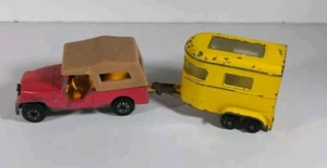 Rare Matchbox Lesney Superfast #53 1977 Red Field Car W/#43 Pony Trailer - Picture 1 of 13