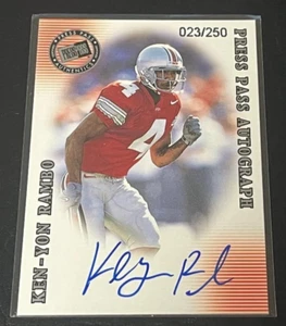 KEN-YON RAMBO 2001 Press Pass Certified Autograph OHIO STATE BUCKEYES RARE of250 - Bild 1 von 2