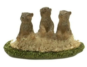 Trio of Trouble Groundhogs MG 410 Miniature Fairy Garden - Picture 1 of 4