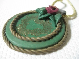 Artisan Studio Halskette viktorianisch inspiriert Herz Rose Anhänger Halskette signiert CA - Bild 1 von 5