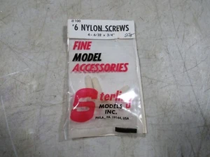 Vintage Sterling Model Airplane Nylon Screws 6/32 x 3/4" #6 NOS Parts 4 Pack - Picture 1 of 3