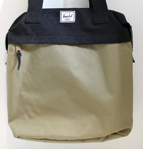 Herschel Supply Co. Top Zip Double Strap Tote Black & Taupe Tan - Picture 1 of 12