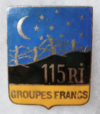 Insigne Commando 1940 GROUPES FRANCS 115° RI Régiment d'Infanterie RETIRAGE AB - Photo 1/2