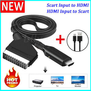 SCART to HDMI Converter Cable HDMI to SCART 1080P Conversion Adapter Lead Black
