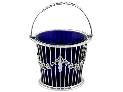 Antique George V Sterling Silver Sugar Basket Cover