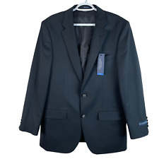 Saddlebred Motion Stretch Blazer Jacket Mens 42L Black 2 Button Wool Blend New