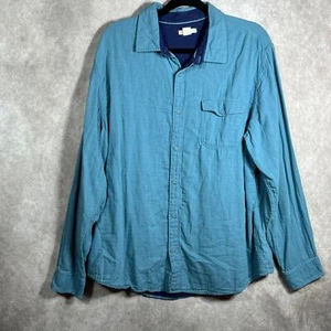 Carbon2Cobalt Shirt Mens XL Blue Long Sleeves Button Up Pocket Casual Cotton - Picture 1 of 7