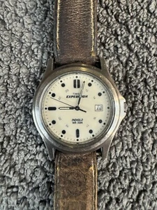 Vintage Mens Stainless Steel Timex Expedition Indiglo WR50M Mens Watch new batt - Picture 1 of 5