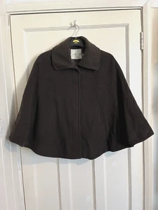 Monsoon Cape Cappotto Poncho Marrone Misto Lana Cashmere NO CINTURA Taglia M - Foto 1 di 6