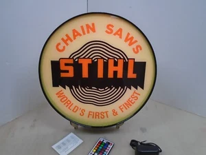 Stihl Chainsaws logo Round LED Display lighted sign lightbox Wall Hanging - Picture 1 of 4