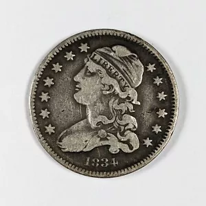 1834 gedeckelte Büste Silber Viertel fein - Bild 1 von 3