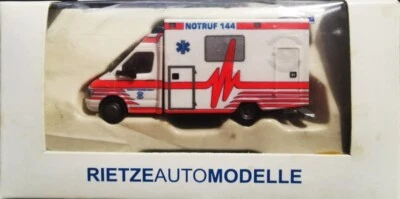 RIETZE 61522/2 Mercedes Benz Sprinter Ambulanza "NOTRUF 144" - scala H0 - Immagine 1 di 3