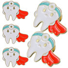 Emaille-Zähne-Brosche 5 Stück gegen Karies Anstecknadel Zahnarzt Schmuck