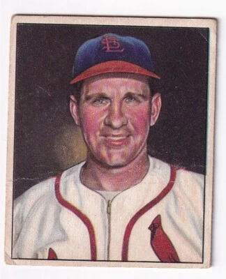 Enos Slaughter 1950 Bowman ML Baseball Card # 35 Cardinals - Image 1 of 2