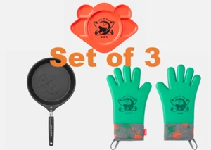 Splatoon 3 Kitchen 3 set plate / pan / mitten Nintendo Store Exclusive NEW - Picture 1 of 9