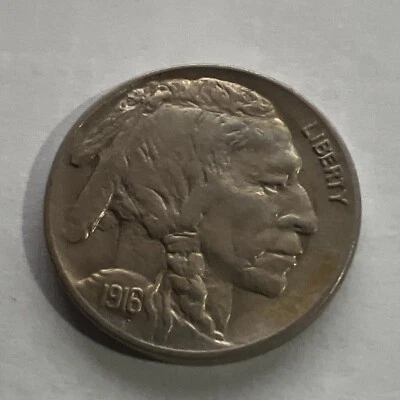 NÍQUEL BÚFALO 1916 CON CUERNO COMPLETO, BUEN ESTADO, TONO LIGERO Foto 1 de 2