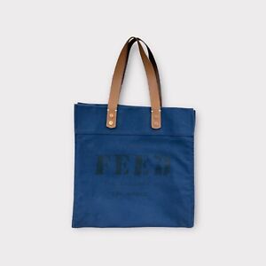 FEED Projects Canvas Market Tote Reusable Grocery Bag Navy blue