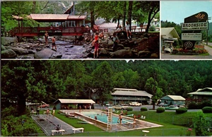 Postal Brookside Motel Gatlinburg Tennessee cromada sin publicar - Imagen 1 de 2