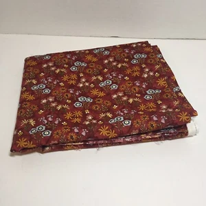 3 & 2/3 Yards Brown w Flowers Bees Fabric 44" wide Erlanger Group for Joann - Picture 1 of 5