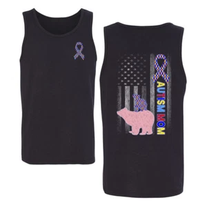 Autismusbewusstsein Mutter Bär Puzzle Autismus Band Herren Tank Top - Bild 1 von 6