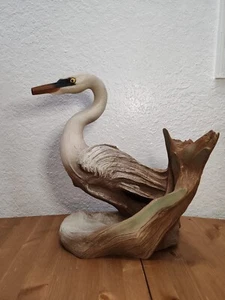 Rick Cain Egret Heron Bird Wood Sculpture "Marsh Keeper" 1986 Limited Edition - Picture 1 of 12