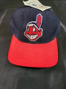 Vintage Cleveland Indians Zwillinge Enterprise Kappe Mütze Erwachsene Druckknopflasche Häuptling Wahoo - Bild 1 von 8