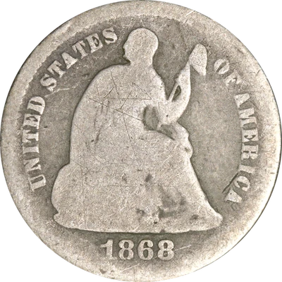 1868-S Seated Liberty Half Dime - Image 1 of 2