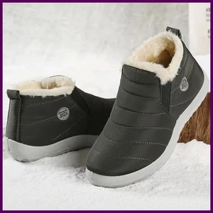 Hombres Mujeres Invierno Botines Cálidos Piel Nieve Informales Zapatos Botines Pareja - Imagen 1 de 28