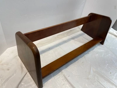 Vintage Wooden Tabletop Book Rack Stand Trough  Desktop Organizer Shelf 21.5" - Image 1 of 4