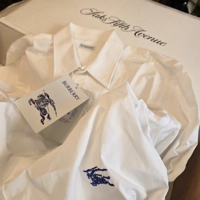 Nueva Camisa de Vestir Deportiva Burberry Hombre $599 Talla 41 Logo Auténtico Foto 1 de 4