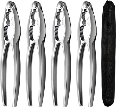 4 Silver Nut And Seafood Crackers Ergonomic Design Durable Easy To Use - Image 1 of 4