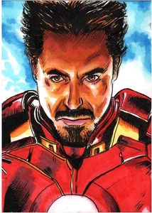 The Avengers SET 5 SKETCH PRINTS signed Matthew Parmenter - Picture 1 of 5