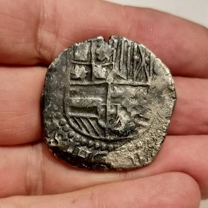 8 REALES ARGENTO MONETA PIRATI - 8 REALES SILVER COB #2 #CASS1 - Picture 1 of 3