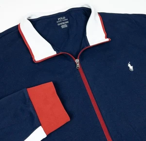 Polo Ralph Lauren 4XLT Trainingsjacke Herren rot weiß blau durchgehender Reißverschluss USA 4XL groß - Bild 1 von 14