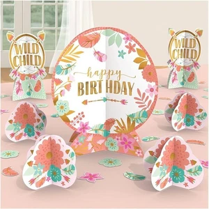 Boho Mädchen Wild Chil Tischdeko Herzstück Set Geburtstag Party Zubehör Neu - Bild 1 von 1