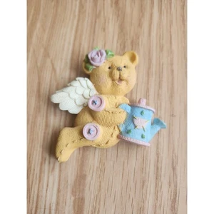 Angel Bear Refrigerator Magnet with Wings & Watering Can - Country Cottage Decor - Picture 1 of 4
