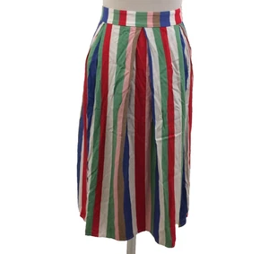 Sugarhill Women's Skirt Size 14 Multicoloured Striped Pockets A Line Used F1 - Picture 1 of 11
