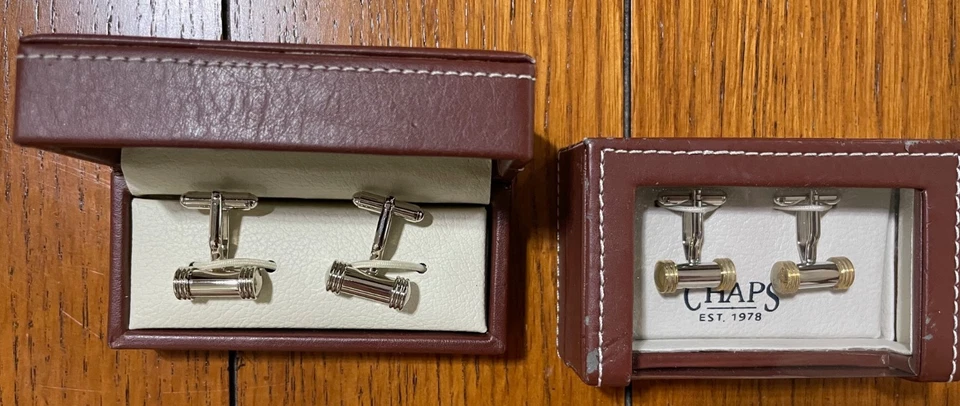2 sets of Chaps Cuff Links new- one gold and one silver - Image 1 of 1