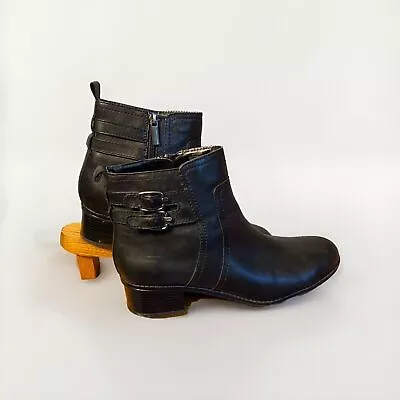 Bandolino женщин из черной кожи 2» каблуки насос молнии ботильоны 9 М - Изображение 1 из 4