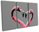 Flamingo Heart Love Stencil Animals TREBLE DOEK WALL ART foto afdrukken