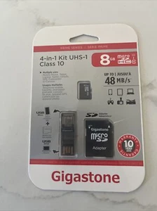 Kit Gigastone 8GB Micro SD 4 en 1 Clase 10 UHS ¡¡NUEVO Y SELLADO DE FÁBRICA!!! - Imagen 1 de 2