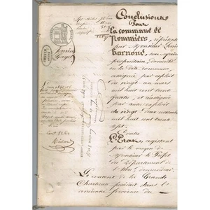 POMMIERS Isère CHAMINELLE & JUSSON Acte Maître JOUVIN & Louis HORNOND 1834-1842 - Imagen 1 de 1