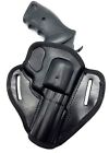 Right Hand Black Open Top Leather Belt Holster for S&W MODEL 610, 3.8"